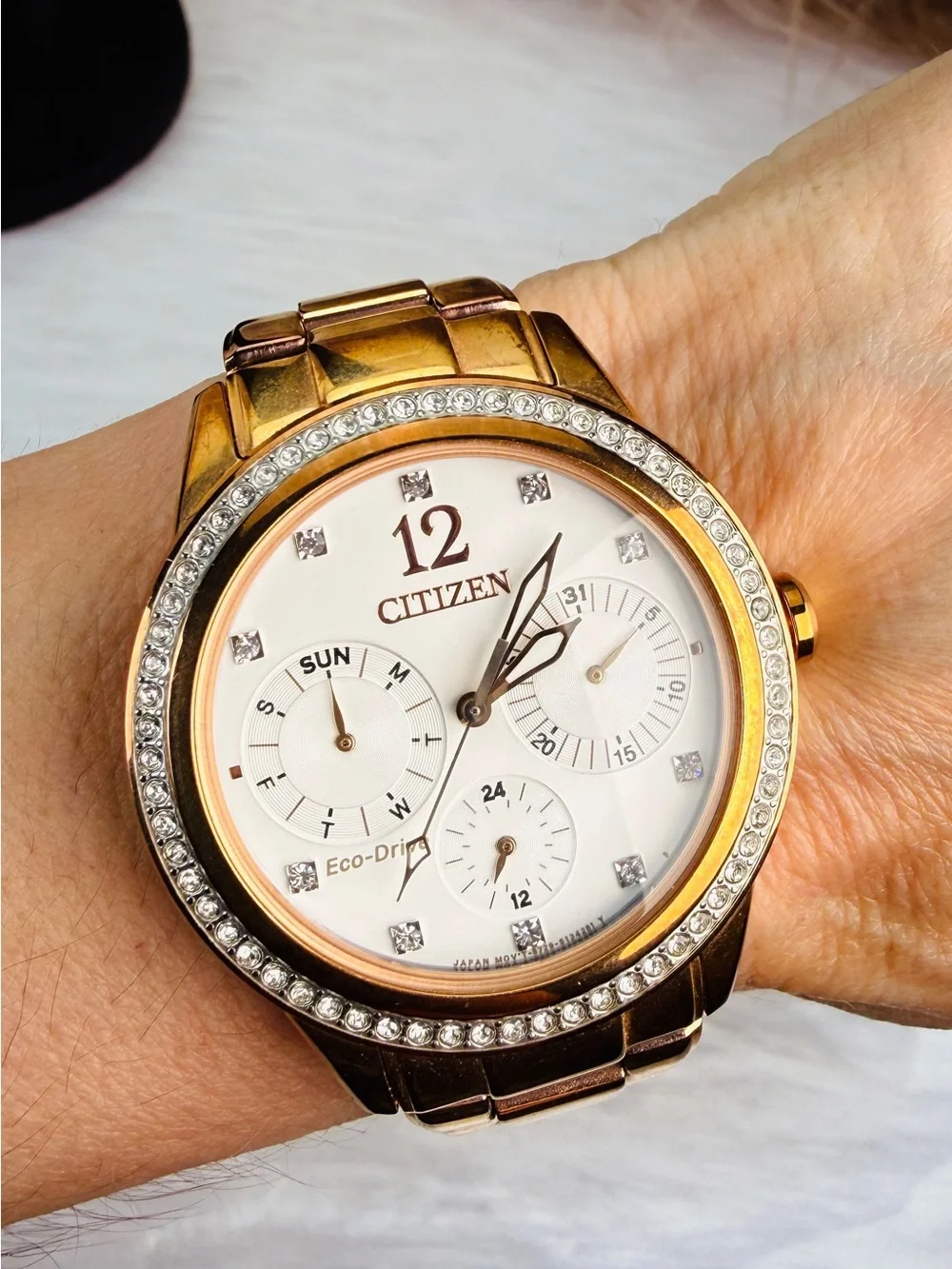 Citizen Eco-Drive Multi-Function Watch Mother-of-Pearl Dial | Crystal Bezel | AS